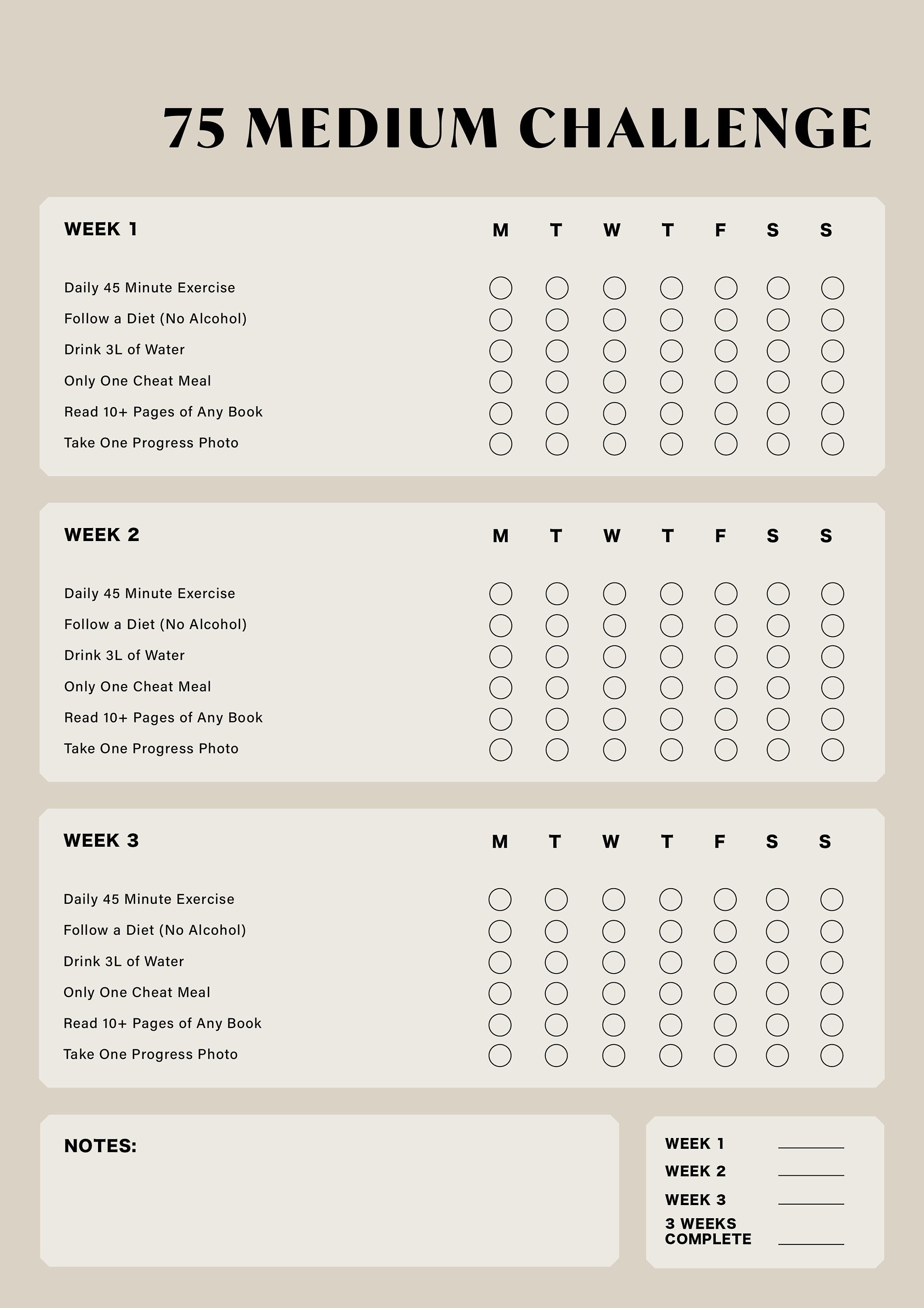 75 Medium Challenge 75 Medium Challenge Tracker Daily Habits Habit 75 Medium Challenge 75 Medium Challenge Tracker Daily Habits Habit