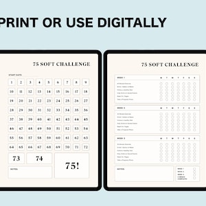 75 Soft Challenge, 75 Soft Challenge Tracker, Daily Habits, Habit Tracker, Digital File, A4/A3 Digital File image 4