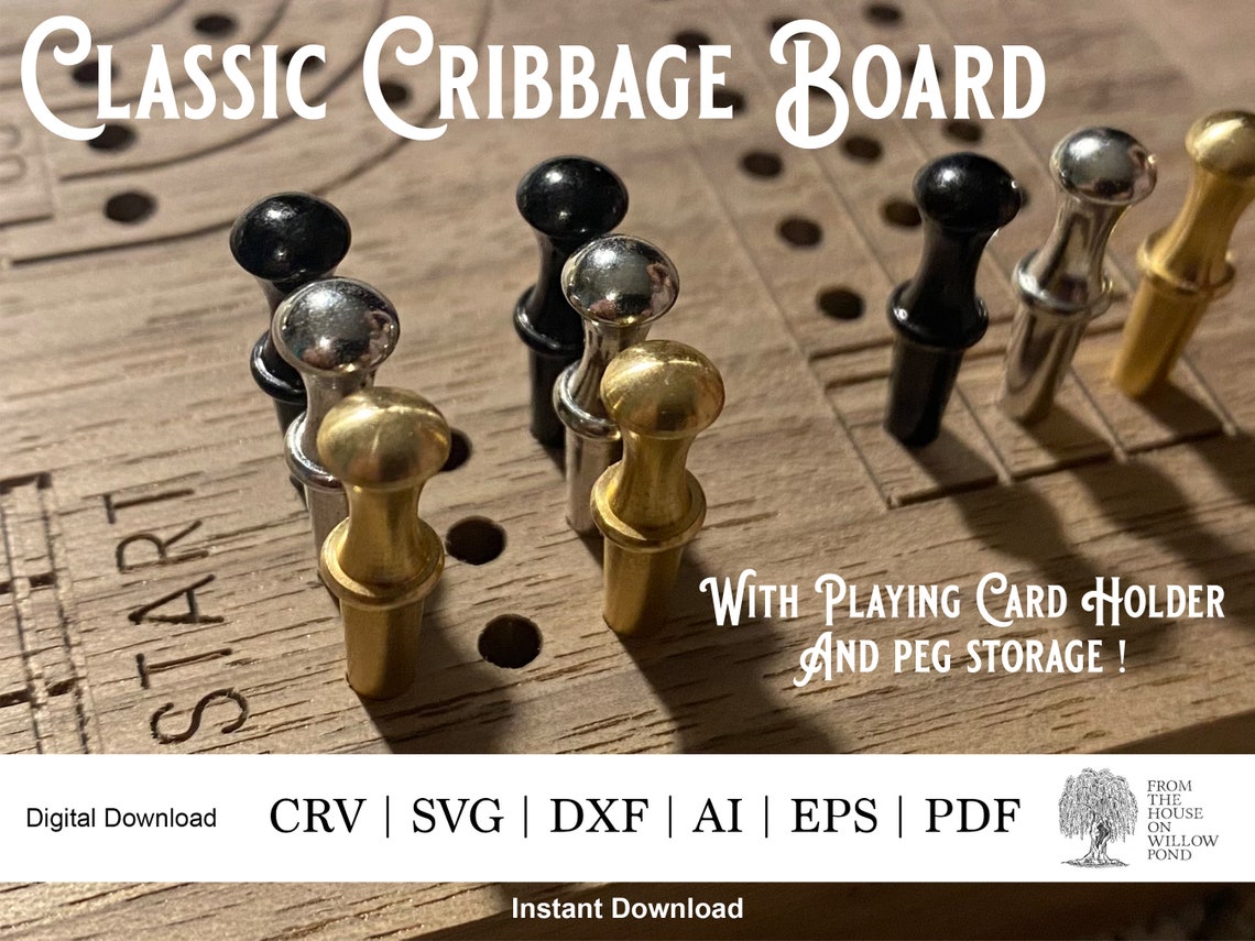 3 Track Cribbage Board Cnc Digital Template Plan Download, Vcarve Crv, Svg, Dxf, Ai, Eps, Pdf Etsy