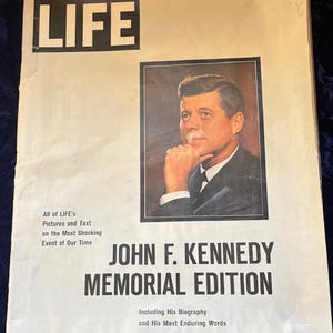 Vintage 1963 Life Magazine John F. Kennedy Memorial Edition