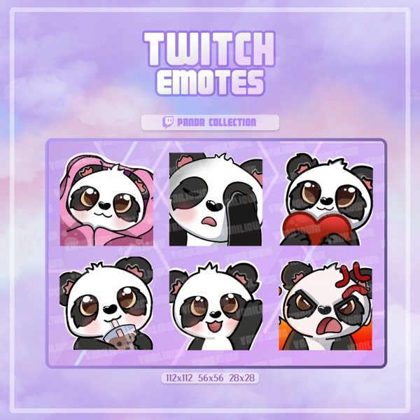 Panda Twitch Emotes Set