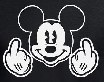 Mickey Middle Finger Digital Files - Archivos de diseño - Cricut - SVG - Silhouette Cameo - PNG - EpS - PDF - DxF - Flip The Bird