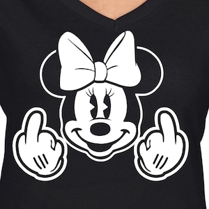 Minnie Middle Finger Digital Files - Archivos de diseño - Cricut - SVG - Silhouette Cameo - PNG - EpS - PDF - DxF - Flip The Bird