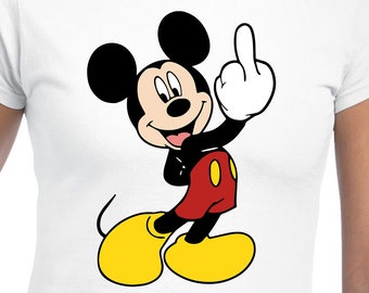 Mickey mouse middle finger t clearance shirt