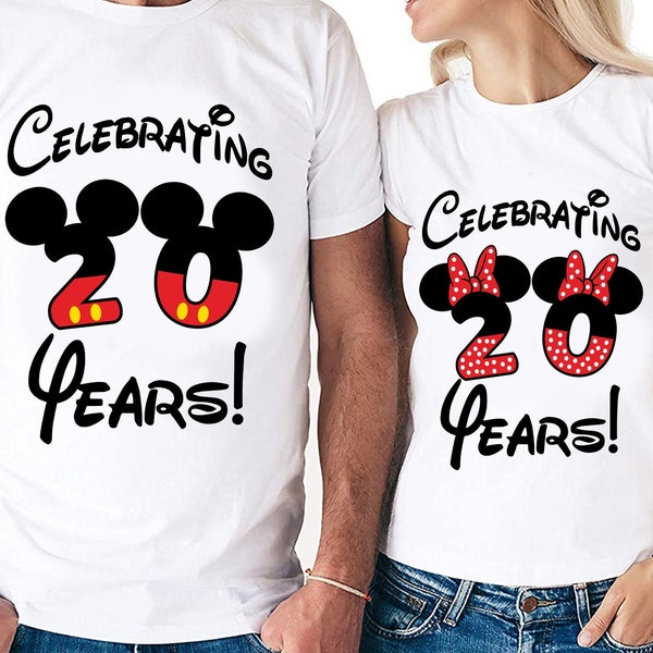 Twenty Year Anniversary Couples Set Digital Files - Design - Cricut - SVG - Silhouette Cameo - PNG - EpS - PDF - DxF - His Hers - 20 Years