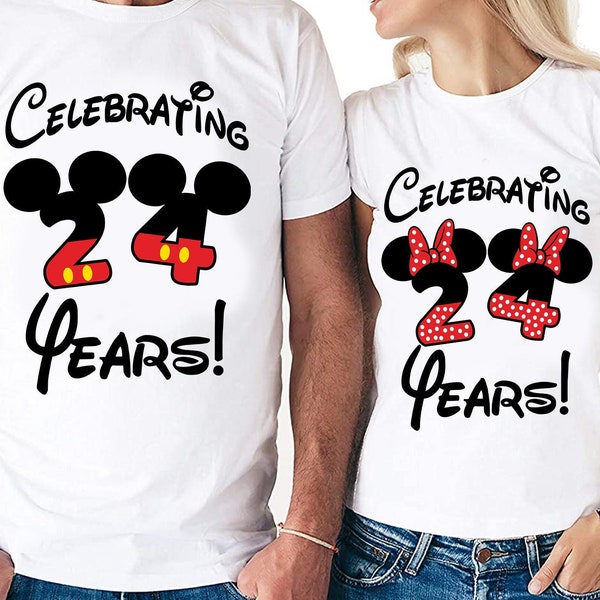 24 Year Anniversary Couples Set Digital Files - Design - Cricut - SVG - Silhouette Cameo - PNG - EpS - PDF - DxF - His Hers - 24 Years