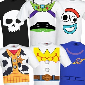 Toy Story Kostüm-Shirt 6-teiliges Set Digitale Dateien - Design - Cricut - SVG - Silhouette Cameo - PNG - EpS - PDF - DxF - Toy Story