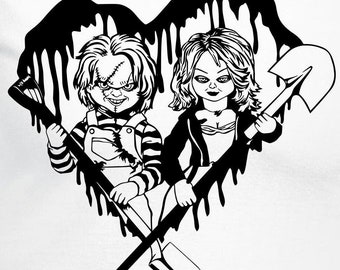 Chucky & Tiffany Digital Files - Design Files - Cricut - SVG - Silhouette Cameo - PNG - EpS - PDF - DxF - Child's Play