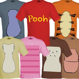 Winnie l'ourson et ses amis 7 pièces Costume chemise fichiers numériques coupés - Design - Cricut - SVG - camée Silhouette - PNG - EpS - PDF - DxF