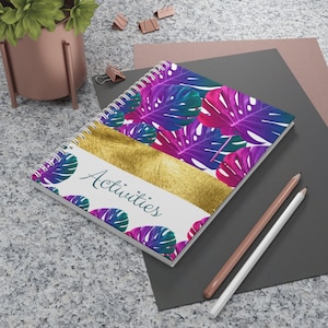 Activity Team life Enrichment Activity Assistant Gift Spiral Notebook Christmas Gift Activity Director Activities Notebook Plants Colorful