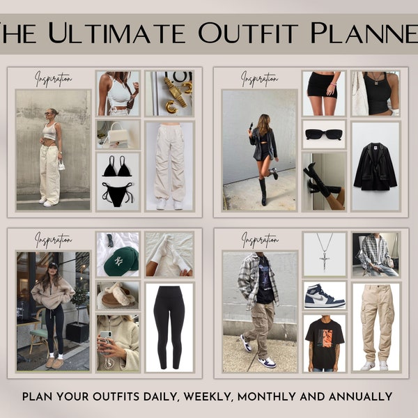 Digital Outfit Planner, Weekly Clothes Planner, Outfit for Women Ideas, Clothes Planner Printable, Outfit Set Planner Digital, Canva Planner