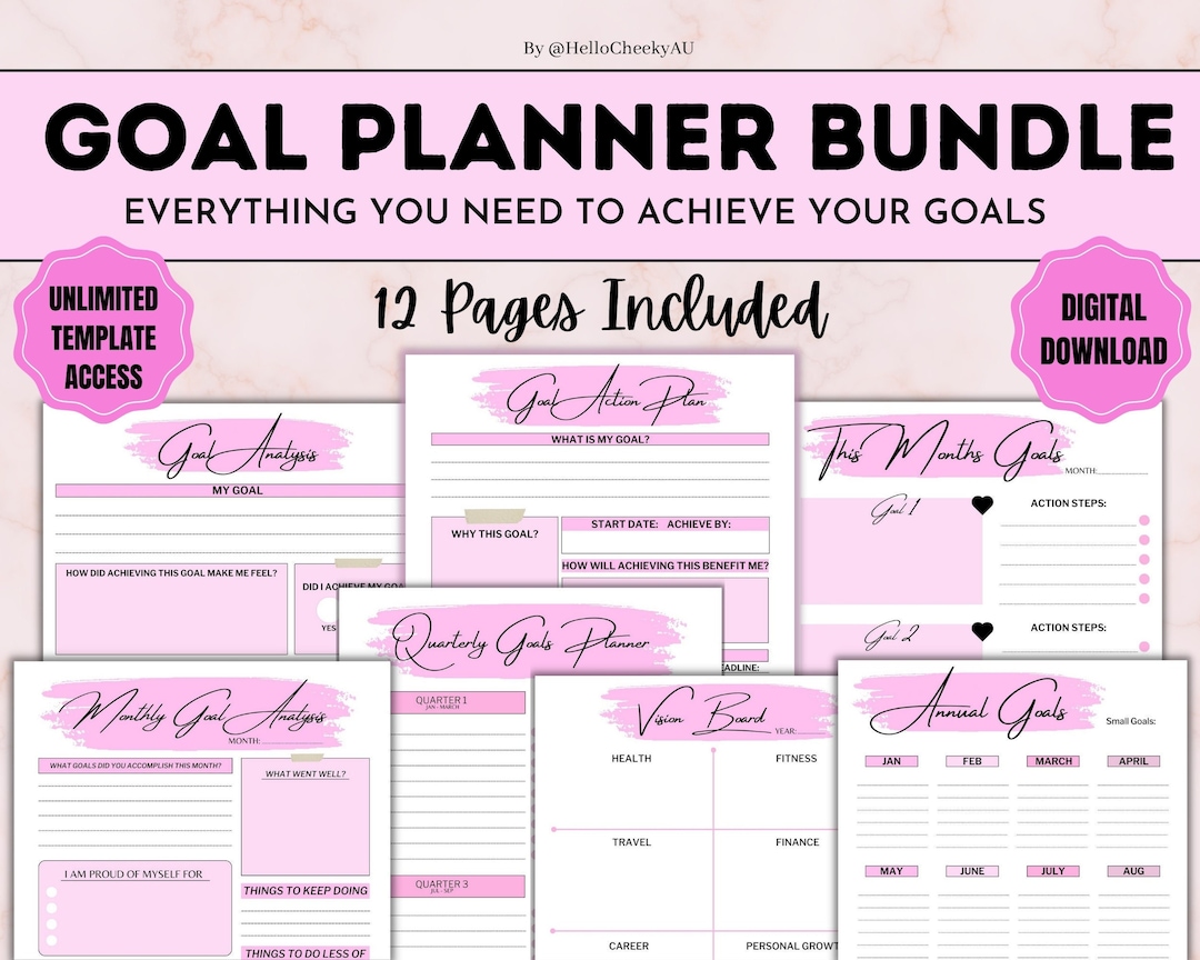 Goal Planner 2023, 2023 Goal Tracker, Goal Planner Kit 2023, SMART