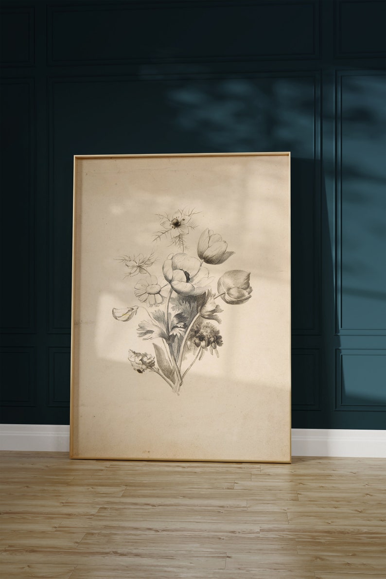 Vintage Floral Design Artwork Printable Etsy