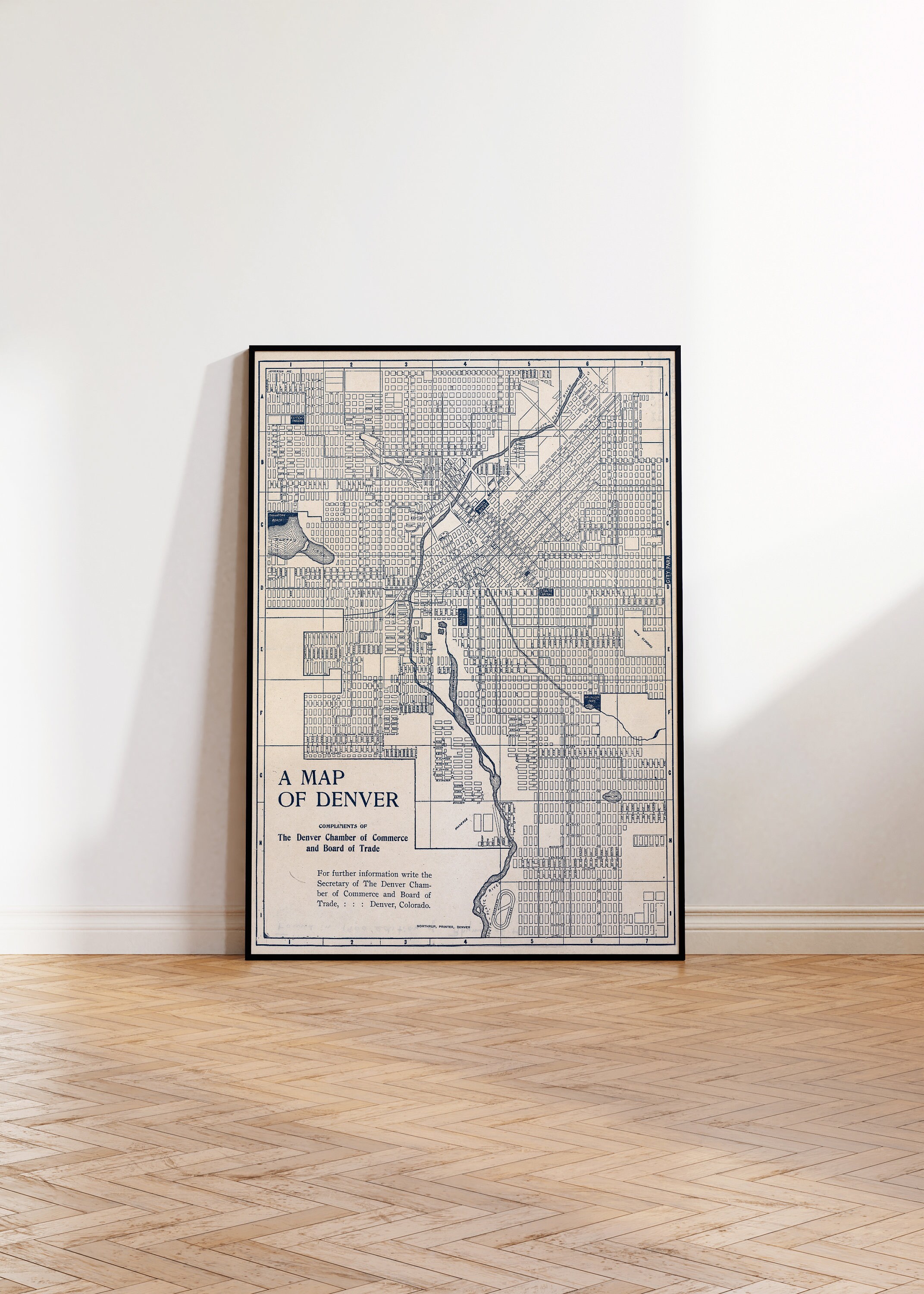Vintage Denver Map | Artwork Printable - Etsy