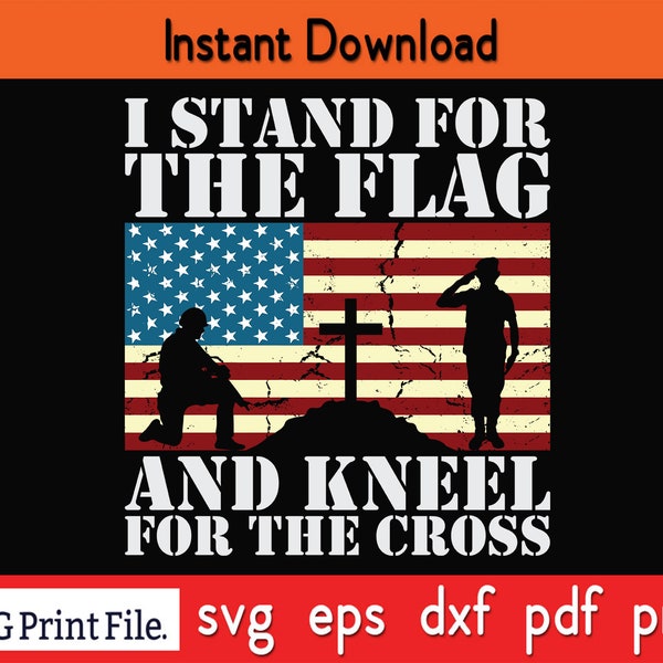T-shirt Uomo Tee Hunt 'I Stand For The Flag I Kneel For The Cross' - Maglietta Patriottica