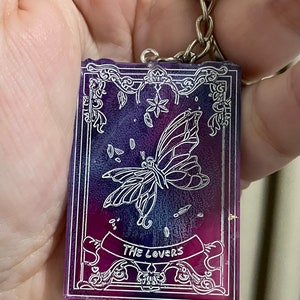 Kleurrijke Hars Mini Tarot Kaarten Sleutelhangers occult