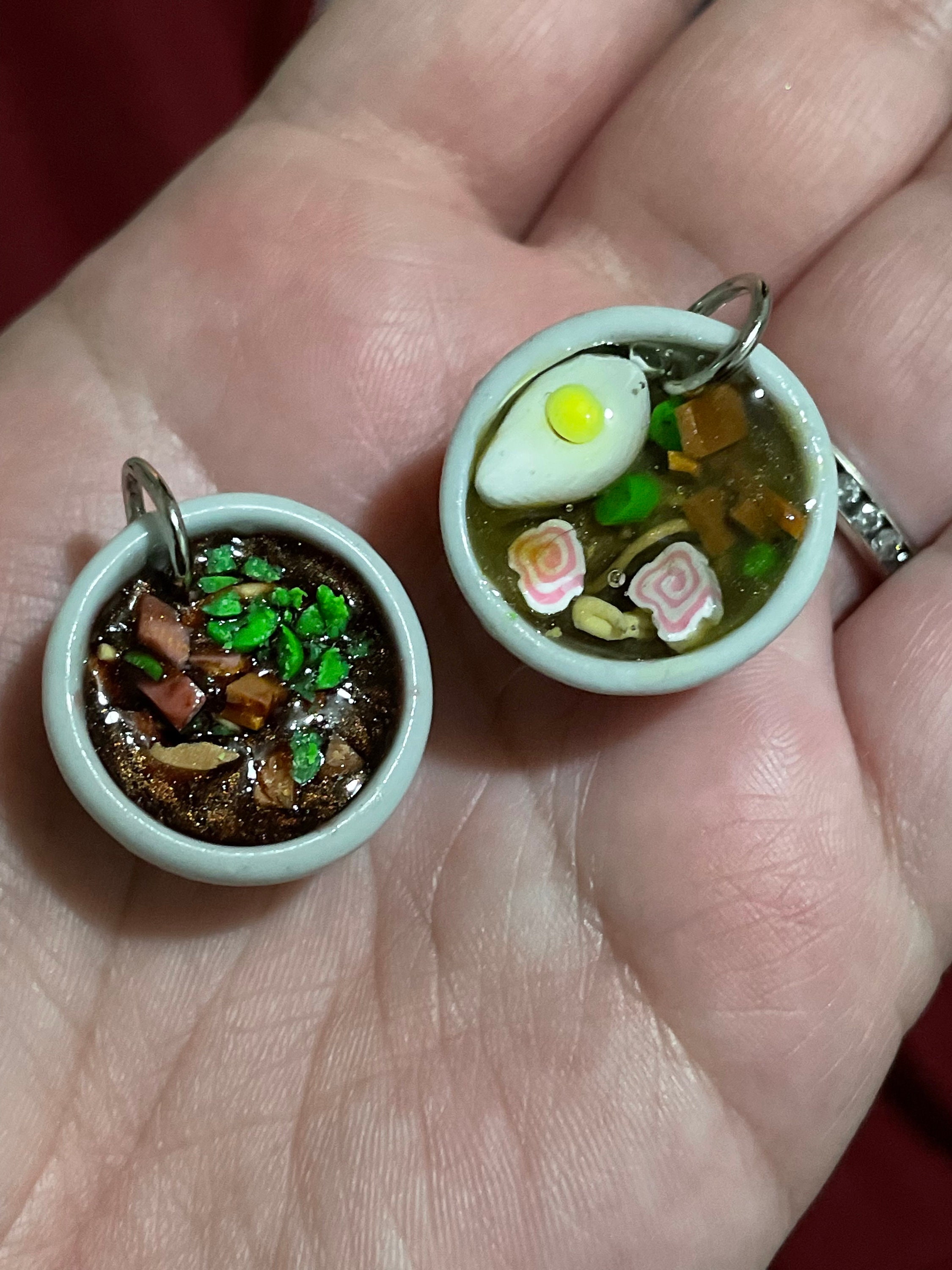 Japanese Food Keychains Mini Ramen and Japanese Food Dishes Charms Keychains Realistic Replicas ...