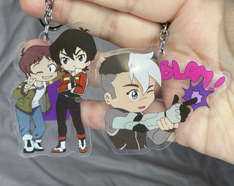 Porte-clés acrylique Voltron, dessin de fan de Paladin, Shiro, Keith et Lance