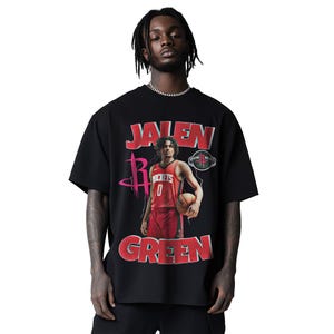 Maglietta verde Jalen, maglietta Houston Rockets, maglietta bootleg NBA stile anni &#39;90, maglietta da basket vintage oversize, regalo streetwear ShakaWear