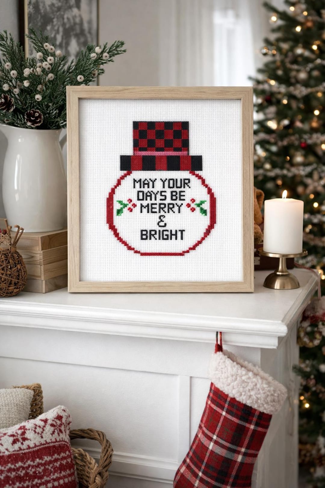 Christmas Snowman Ornament Cross Stitch Pattern | Instant Download PDF ...