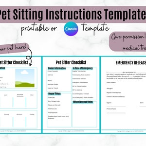 Pet sitting instructions template