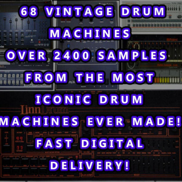 68 Vintage Drums Machines OVER 2700 Samples Famous Names INSTANT Delivery .WAV Format