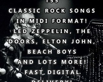 155 MIDI Files Classic Rock Great Bands! INSTANT Delivery!