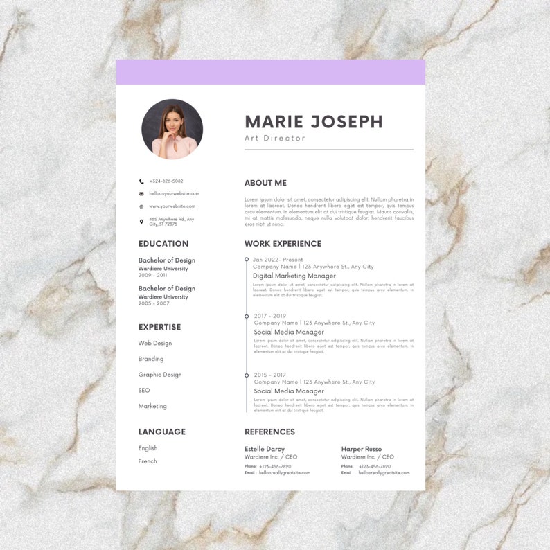 Minimalist Modern Professional CV Resume Instant Download Template ...