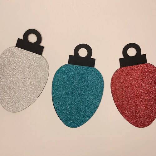 Christmas Light Die Cuts 30 Pcs Paper Shapes Cardstock Etsy