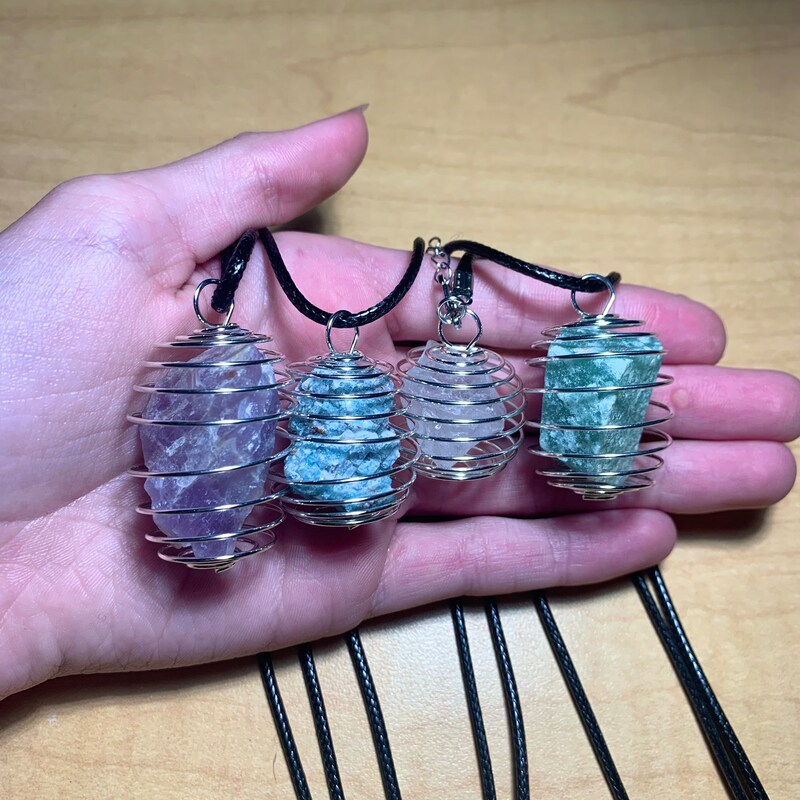 Crystal Cage Basket Necklace ~ Chunky Netted Crystal Necklace