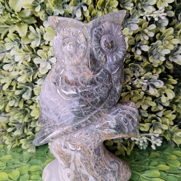 Moss Agate Owl HQ Statement Piece