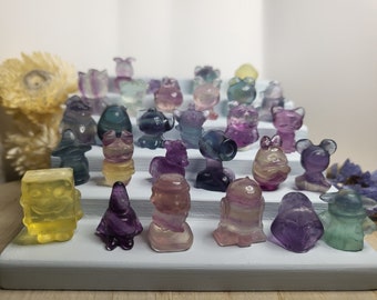 Pop Culture -- Mini Fluorite Carvings // Super Cute!