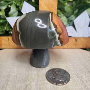 Polychrome Jasper Crystal Mushroom Carving