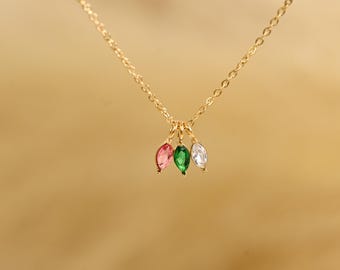 Birthstone Necklace, Family Birthstone Necklace, Custom Birthstone Necklace, Minimalist Jewelry,Summer Birthstone,August Birthstone Necklace