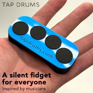 Tap Drums - A Silent Fidget for Everyone, Inspired by Musicians - Great Gift - High Quality - Pocket Size - Durable - Ships Fast