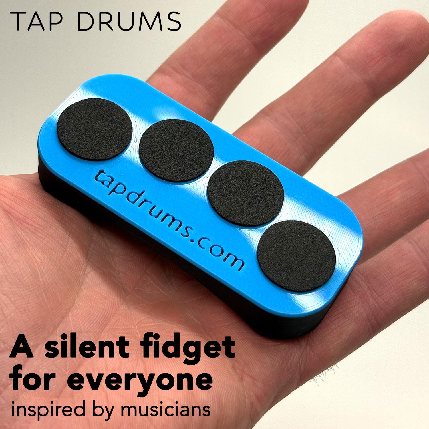 Tap Drums Silent Fidget Toy - Copper Shiny Musician-Inspired Pocket-Sized Stress Relief Tool