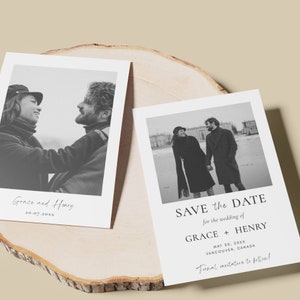 Simple Photo Save the Date Invite, Save the Date Template, Minimalist Save the Date Invitation, Simple Save the Date Cards, Editable | CW1
