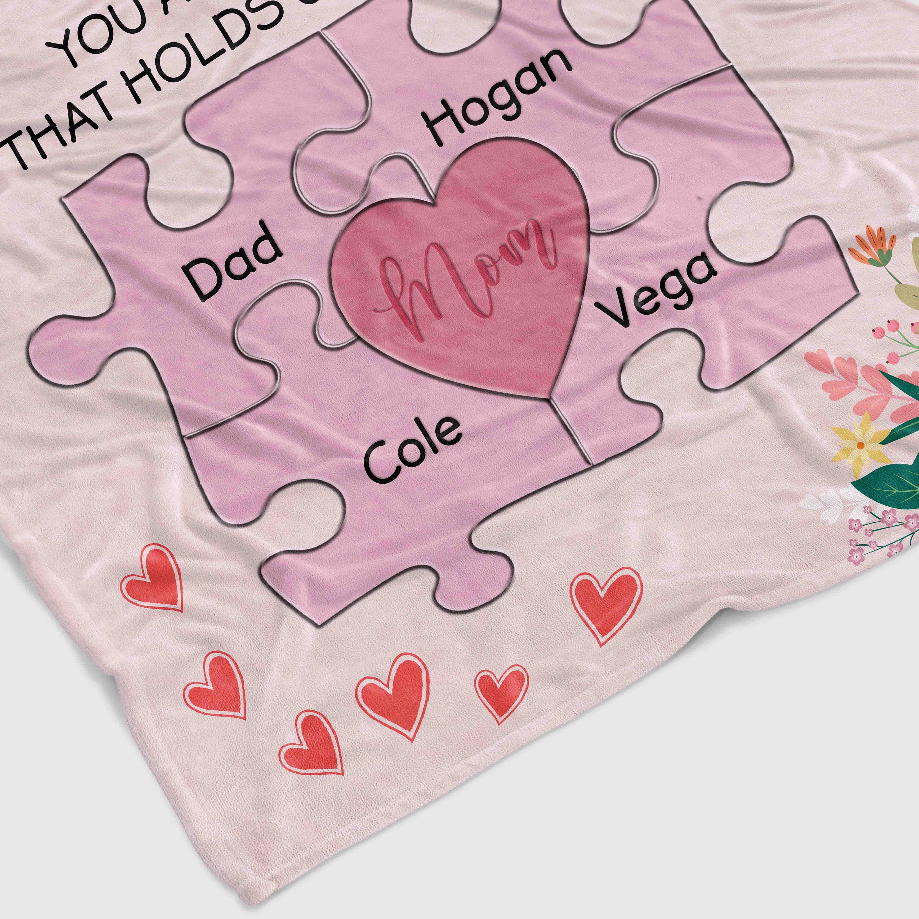 Discover Personalized Name Puzzle Blanket, Mother Blanket, Mom Blanket, Family Blanket, Mother's Day Gift, Gift From Daughter Or Son Blanket