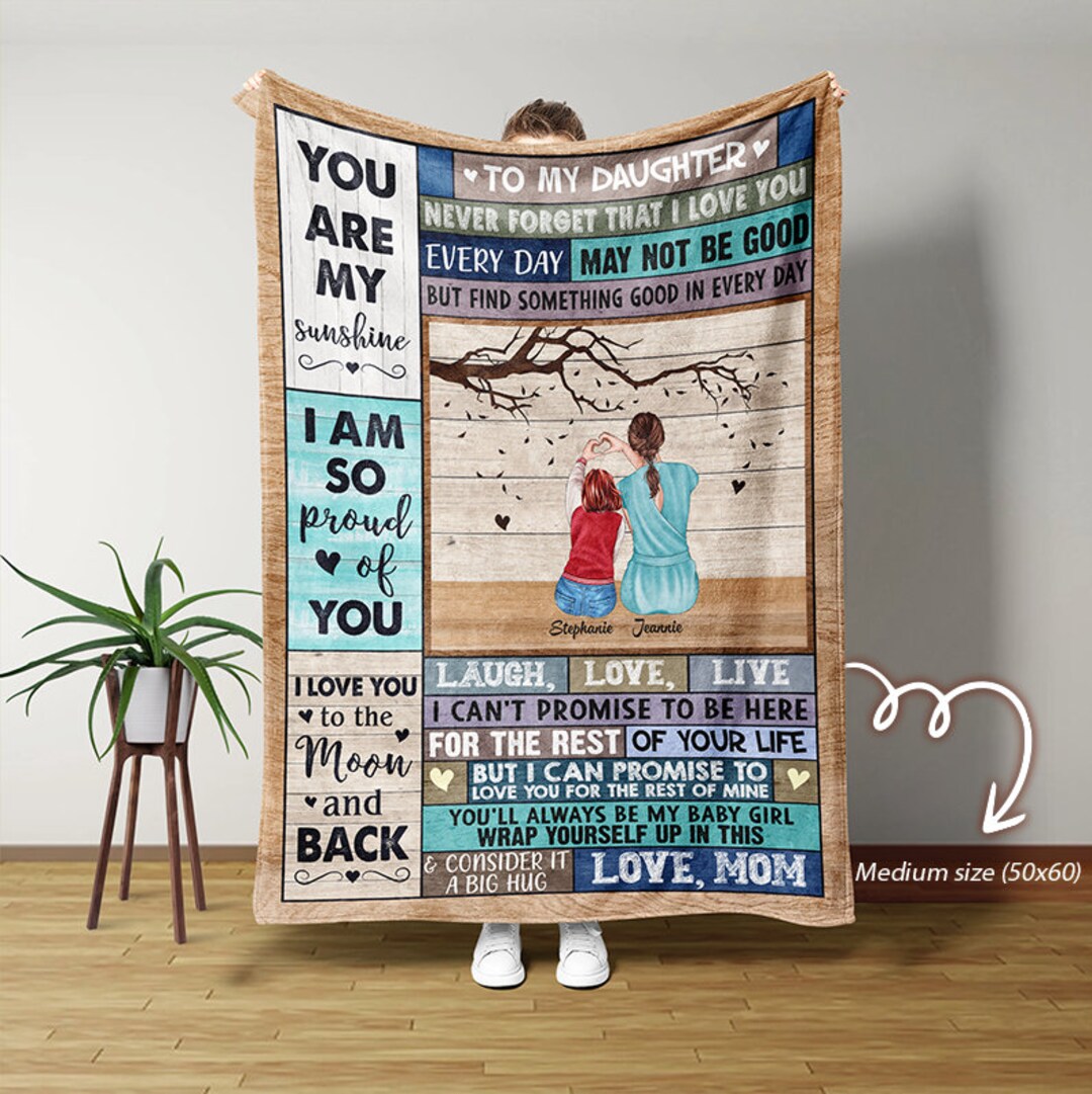You Are My Sunshine Blanket, Personalized Name Blanket, to My Daughter