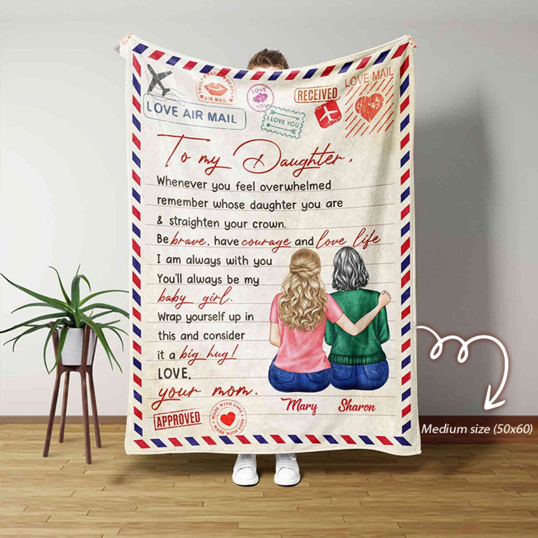 Daughter Blanket, Letter Blanket, Family Blanket, Custom Name Blanket