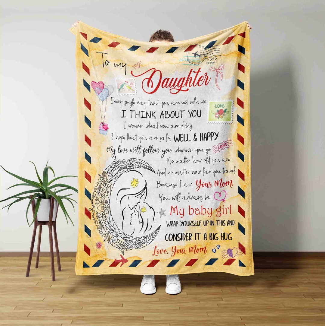 To My Daughter Blanket, Custom Blankets for Daughter, Letter Blanket
