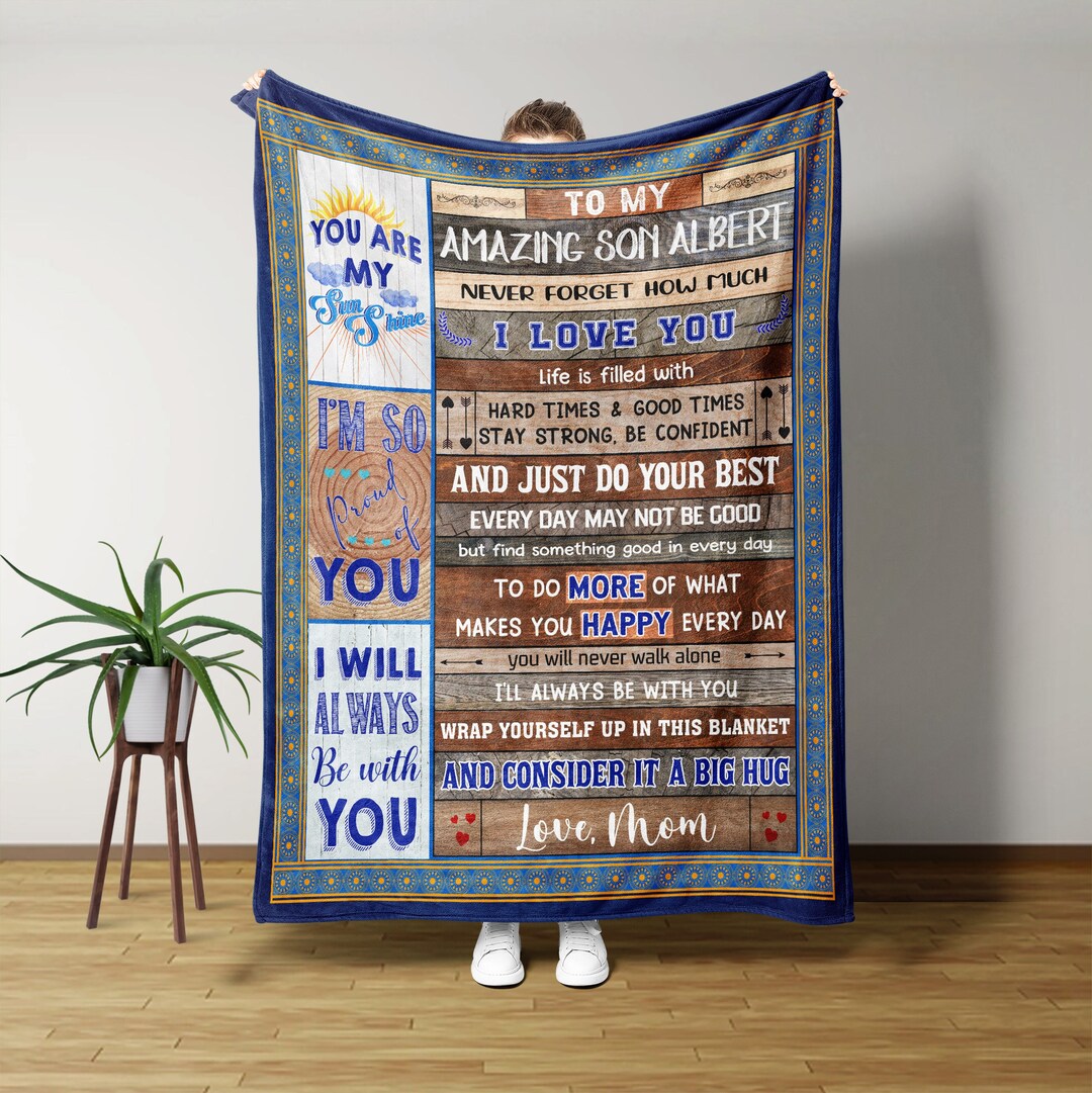Personalized Name Blanket, to My Amazing Son Blanket, Son Blanket