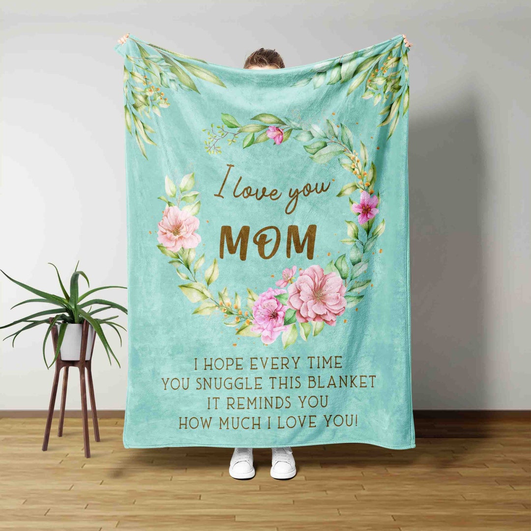 I Love You Mom Blanket, Mother Blanket, Flower Blanket, Family Blanket ...