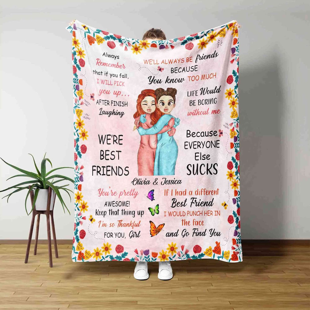 Personalized Bestie Blanket, Best Friend Blanket, Best Friend Birthday