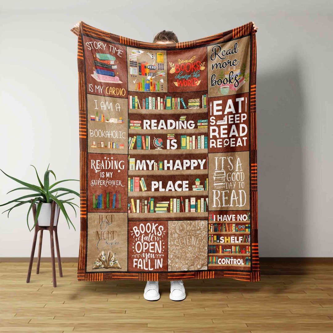 Reading is My Happy Place Blanket Book Blanket Reading Etsy