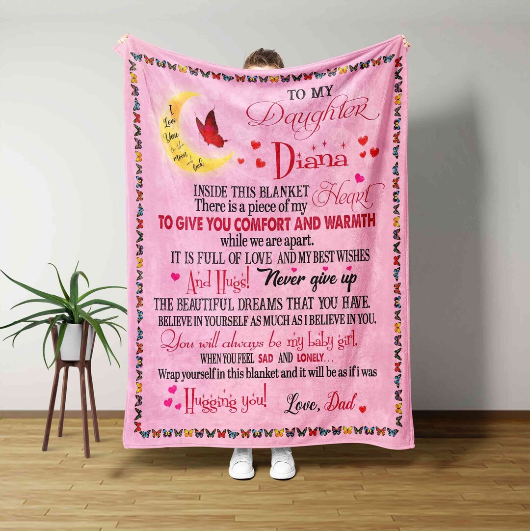 Personalized Name Blanket Butterfly Blanket Daughter Blanket Etsy