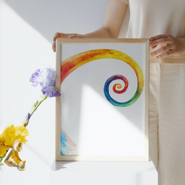 Watercolor "Rainbow Bright" Wall Art  |  Love Artwork  |  Golden Ratio  |  Let Your Light Shine