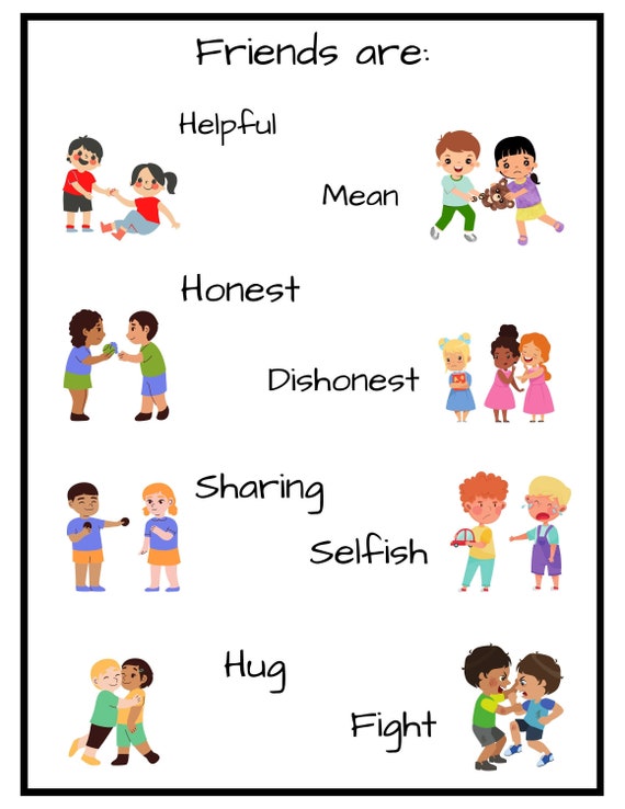 Friends Are: Digital Download Learning Educational Worksheet - Etsy