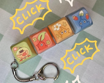 バフピクミンフィギュア、樹脂3Dプリント | 鮮やかな赤、青、黄色の