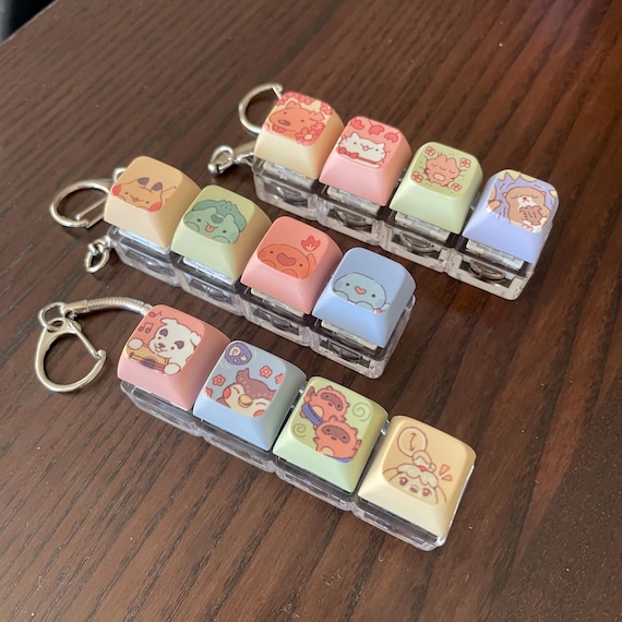 Poke Starters Fidget Keycap Keychain - Etsy